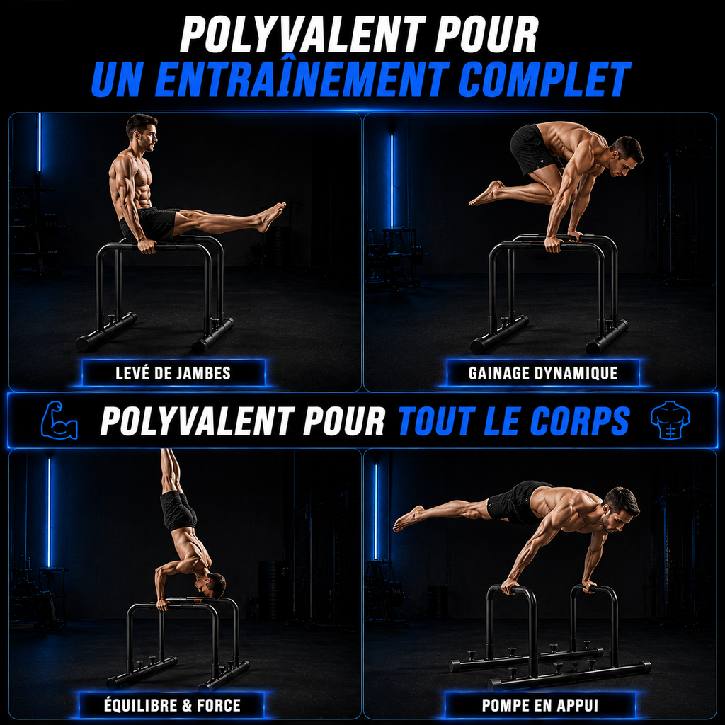 Ensemble de barres parallèles polyvalent