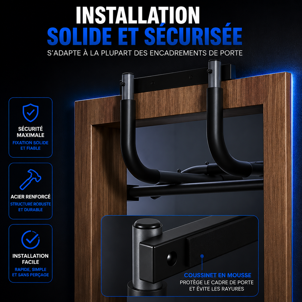 Barre de traction murale pour porte
