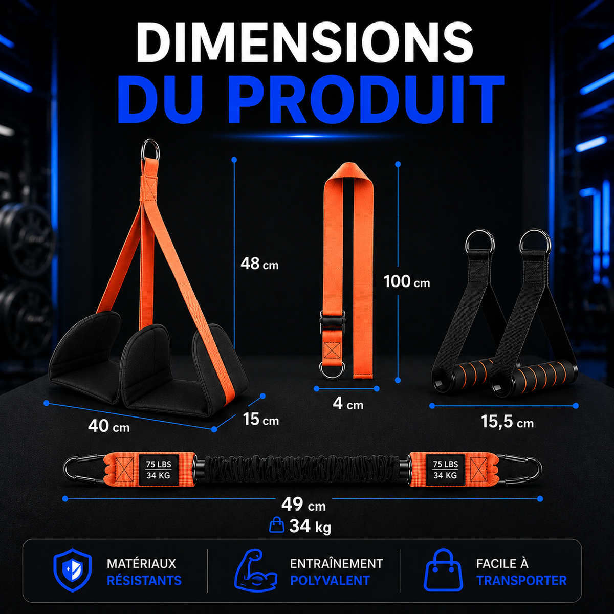 Kit de bandes de résistance pour tractions